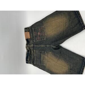 Platinum 1992 Denim Shorts W42 55% Ramie 45% Cotton Vintage Distressed